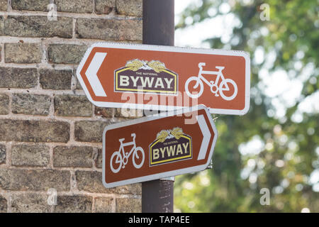 The National ByWay cycle route sign, England,UK Stock Photo