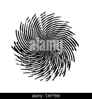 Distressed post Stamp texture. Circle grunge scratched lable background. Aged bold thin round cover template. Used circular icon, badge, button backdr Stock Vector