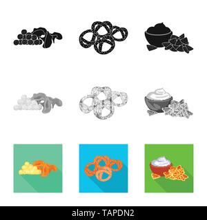 Isolated object of taste and seasonin logo. Collection of taste and organic   stock symbol for web. Stock Vector