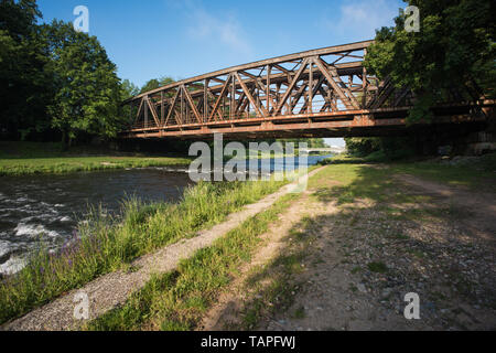 old railway Bridge in basel switzerland. Stock Photo