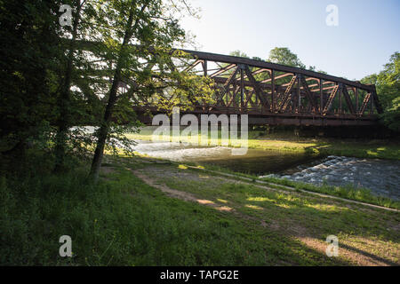 old railway Bridge in basel switzerland. Stock Photo