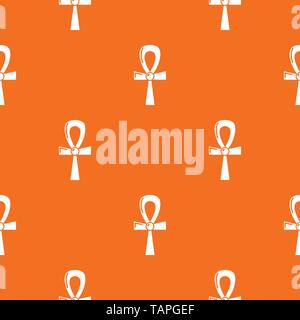 Egyptian ankh pattern vector orange Stock Vector