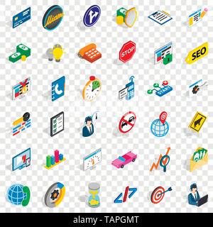 Usable icons set, isometric style Stock Vector