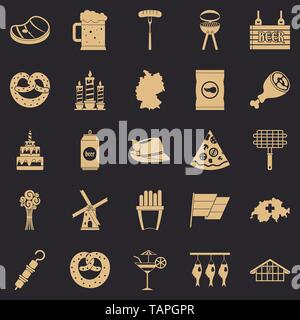 Hangout icons set, simple style Stock Vector