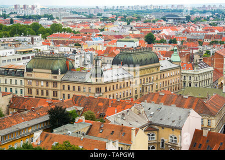 Amazing colorful rooftops and skyline of Zagreb Old town, Croatia Stock Photo