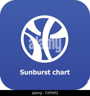 Sunburst chart icon blue vector Stock Vector