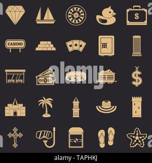 Abundance icons set, simple style Stock Vector