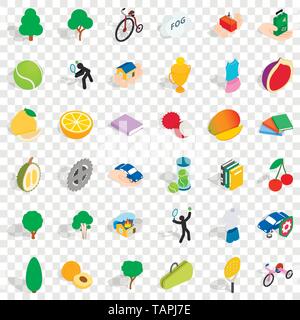 Vitality icons set, isometric style Stock Vector