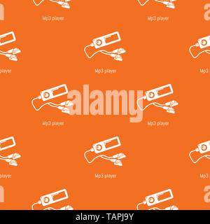 Mp3 player pattern vector orange Stock Vector