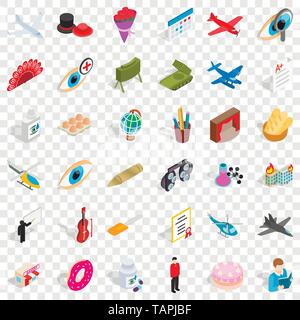 Vocation icons set, isometric style Stock Vector