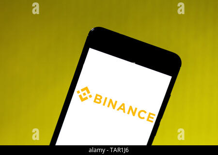Brazil. 24th May, 2019. In this photo illustration the Binance logo is seen displayed on a smartphone. Credit: Rafael Henrique/SOPA Images/ZUMA Wire/Alamy Live News Stock Photo