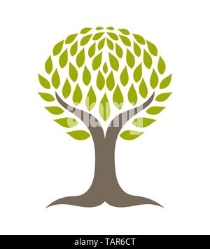 Tree with roots. Vector illustration Stock Vector
