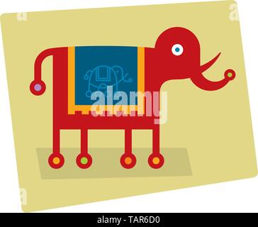 Vector illustration of simple elephant icon in flat style. Stock Vector