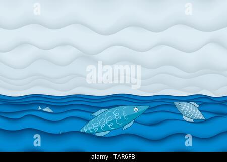 Vector illustration. Fishing weather background with stormy weather. Stock Vector