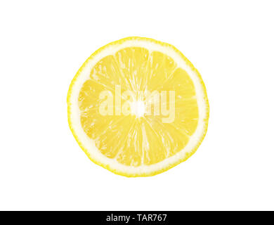 Top view lemon sliced isolated and clipping path on white background Stock Photo