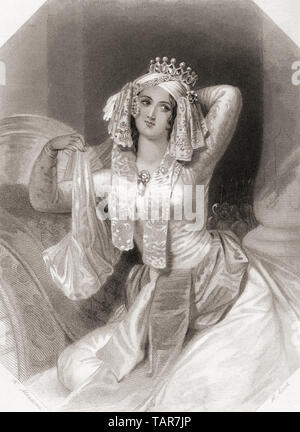 Cleopatra.  Principal female character from Shakespeare's play Antony and Cleopatra.  From Shakespeare Gallery, published c.1840. Stock Photo