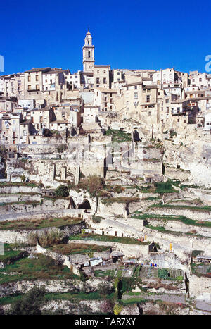 Overview. Bocairent, Valencia province, Comunidad Valenciana, Spain. Stock Photo