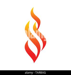Abstract Flaming Fire Curves Vector Symbol Graphic Logo Design Template Stock Vector