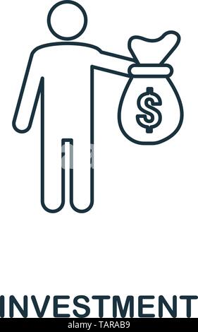 Investment icon outline style. Thin line design from fintech icons collection. Pixel perfect investment icon for web design, apps, software, print Stock Vector