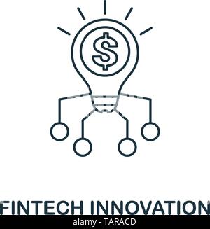 Fintech Innovation icon outline style. Thin line design from fintech icons collection. Pixel perfect fintech innovation icon for web design, apps Stock Vector