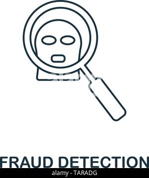 Fraud Detection icon outline style. Thin line design from fintech icons collection. Pixel perfect fraud detection icon for web design, apps, software Stock Vector
