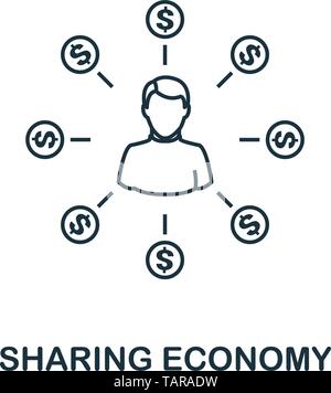 Sharing Economy icon outline style. Thin line design from fintech icons collection. Pixel perfect sharing economy icon for web design, apps, software Stock Vector
