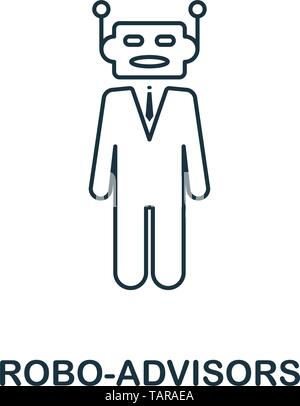 Robo-Advisors icon outline style. Thin line design from fintech icons collection. Pixel perfect robo-advisors icon for web design, apps, software