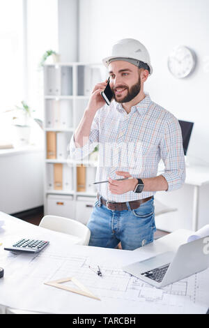 Engineer on the phone Stock Photo