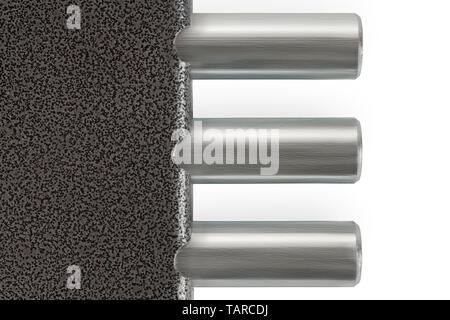 Large heavy duty deadbolt close up. Isolated on white, clipping path included Stock Photo