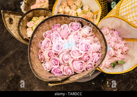 Bouquets of Ecuadorian roses ready to be shipped Stock Photo