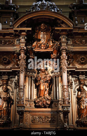 The Baroque choir stalls in the Cathedral of the Holy Incarnation of Malaga, in the city centre, on the Costa del Sol, in Andalucia, Spain Stock Photo