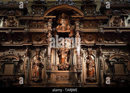 The Baroque choir stalls in the Cathedral of the Holy Incarnation of Malaga, in the city centre, on the Costa del Sol, in Andalucia, Spain Stock Photo
