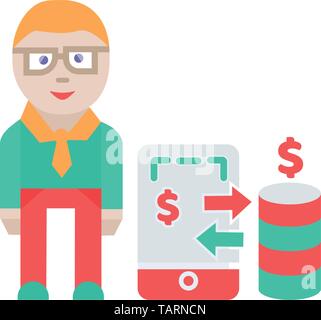 Mobile payment icon- technology mobile payment vector sign and symbol Stock Vector