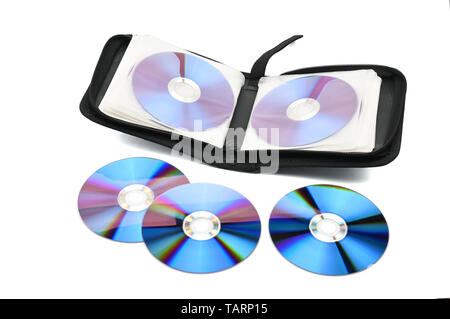 Case for CDs and DVDs on an isolated white background Stock Photo