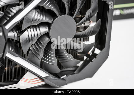 Professional PC Gaming Graphic Card GPU Close Up Stock Photo