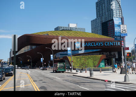 An exterior view of the entrance of the Barclays Center, Brooklyn, New York, United States Stock Photo