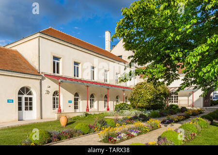 Social center and garden, La Roche Posay, Vienne, France. Stock Photo