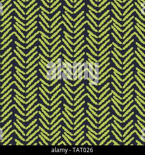 Herringbone blue and green hand drawn simple seamless texture. Stock Vector