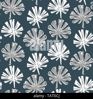 Tropical monstera leaves seamless pattern vector in green colors. Stock Vector