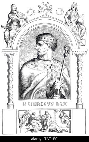 portrait of Henry IV, 1050 - 1106, King of the Germans and King of the Romans and Holy Roman Emperor,  Portrait von Heinrich IV., 1050 - 1106, aus der Familie der Salier, römisch-deutscher König Stock Photo