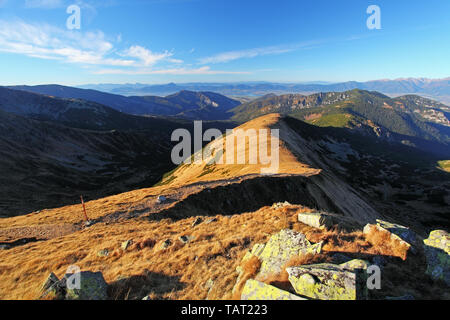 Mountain panorama at autumn in Slovakia - Small Tatras - Dumbier Stock Photo