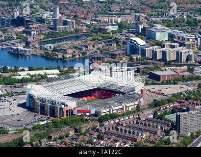 Old Trafford, home of Manchester United,  and Salford Quays, City of Salford, Manchester, North West England, UK