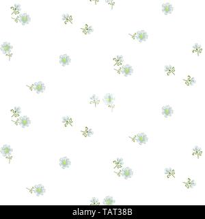 Simple rural daisy florals tender pastel pink colors seamless vector pattern. Stock Vector