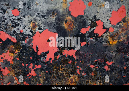 Chipped paint textured background from the bottom of a boat Stock Photo