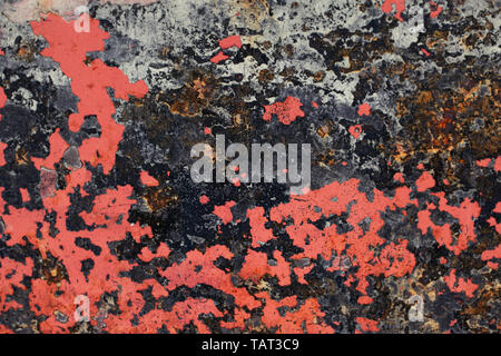 Chipped paint textured background from the bottom of a boat Stock Photo