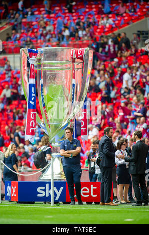 The EFL Sky Bet  Championship Play-Off Final match between Aston Villa and Derby County at Wembley Stadium , London , 27 May 2019 -  Editorial use only. No merchandising. For Football images FA and Premier League restrictions apply inc. no internet/mobile usage without FAPL license - for details contact Football Dataco Stock Photo