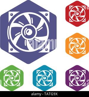 Cooler icons vector hexahedron Stock Vector