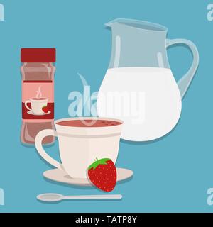 Delicious Milk Glass Cup And Box Kawaii Characters Stock Vector Image Art Alamy