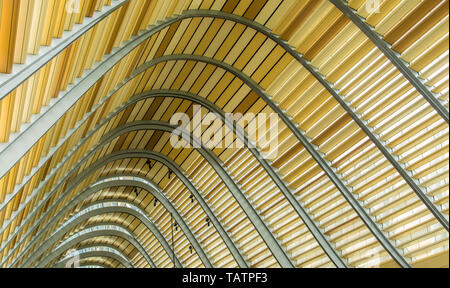modern design building wood roof Stock Photo