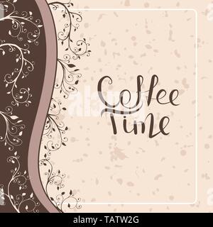 Coffee time. Vector illustration. Calligraphy design for cafe Stock Vector